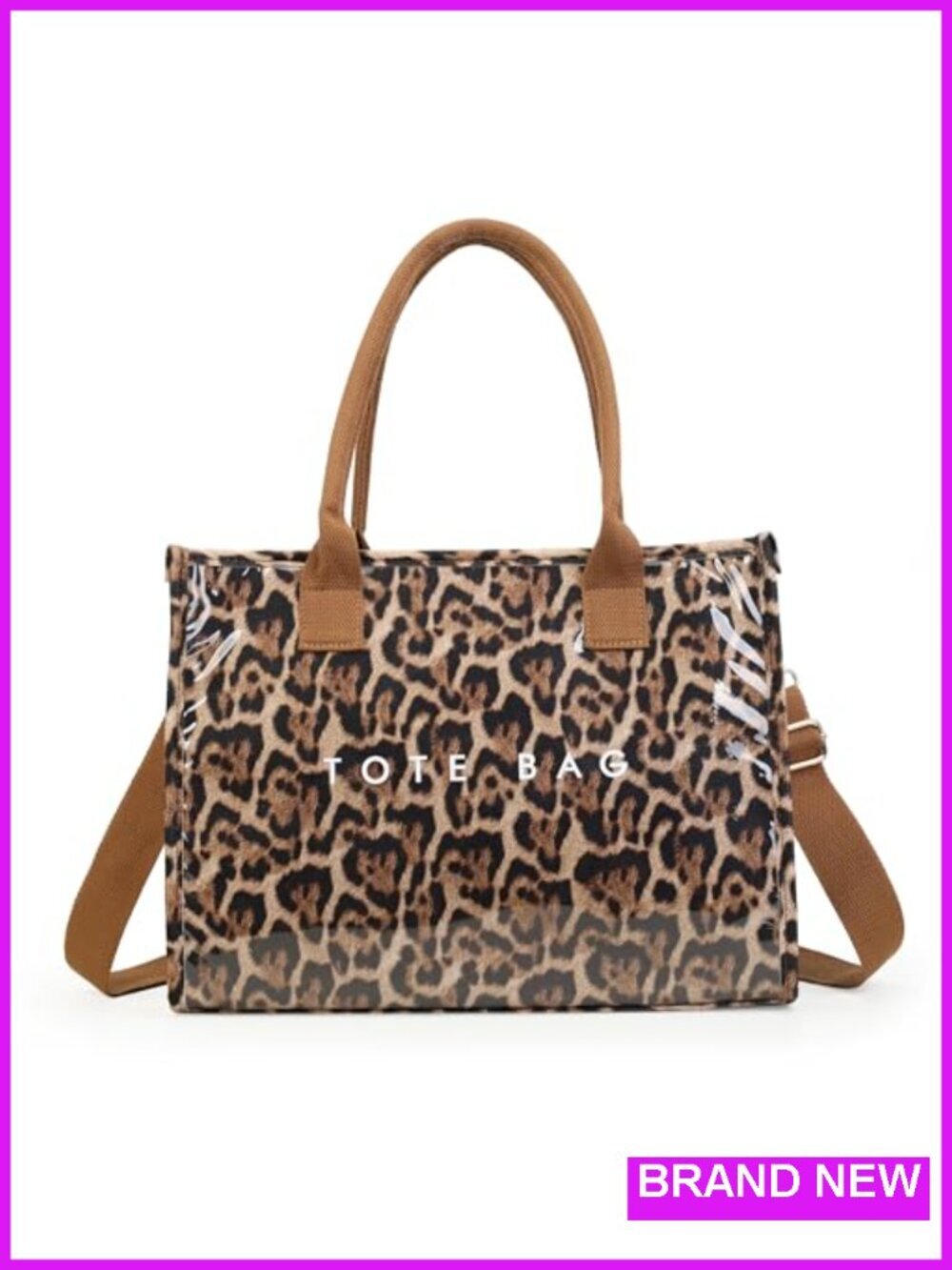 Women's Kraft Paper Tote Bag Waterproof PVC Large Shoulder Hobo with Strap